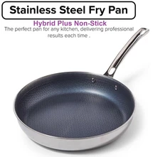 Viking 3 PLY 18/8 Stainless Steel 9.5" Frying Pan Hybrid Plus Non-Stick