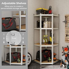 COSTWAY 4-Tier Corner Shelving Unit Adjustable Garage Storage Utility Rack