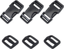 Heavy Duty Side Release Buckles with Plastic Tri Glide Slides