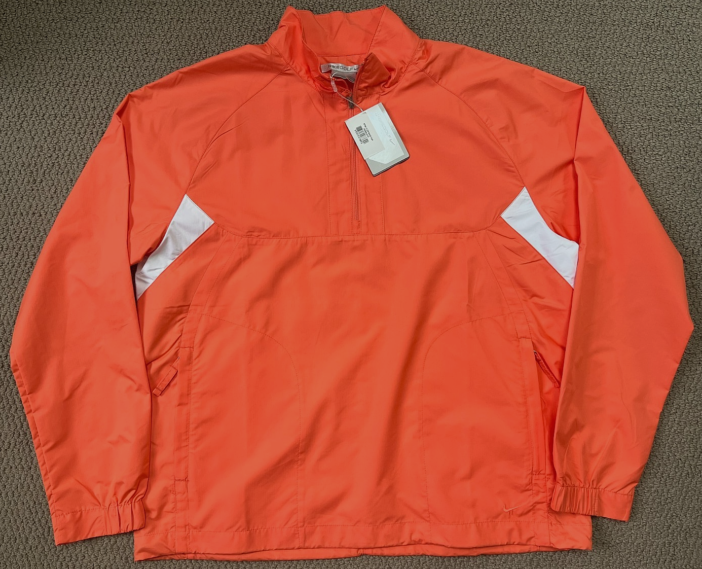 SACAI X NIKE MAGLIA A VENTO NIKE WMS GOLF 1 2 ZIP NUOVA CON ETICHETTE PULLOVER ARANCIONE L STORM FIT GIACCA A VENTO ASCIUTTA