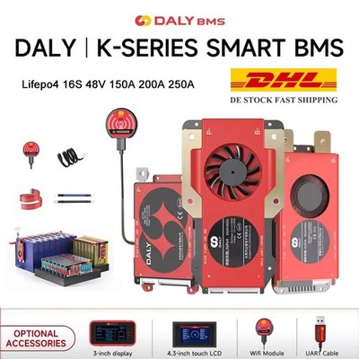 Daly Smart BMS 16S 48V 150A 200 250A LiFePo4 Akku BMS w/Balance+Bluetooth Module
