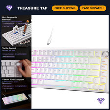 75% Mechanical Gaming Keyboard - Hot-Swappable, Wired, RGB Backlit, White Finish