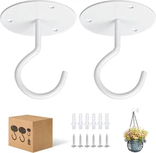 Ceiling Hooks, Metal Hanging Ceiling Plant Hangers Indoor Outdoor, Heavy Duty...