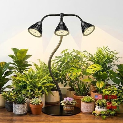  Grow Lights for Indoor Plants Full Spectrum,81 LED Triple-Bulb Plant Growing 