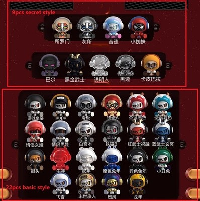 16pcs MYTOYS MR.BONE Cute Babybone Figure Limited Model Collectible Statues Toys