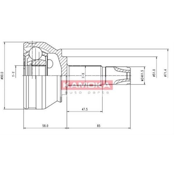 Kamoka Gelenksatz Antriebswelle Radseitig FüR Fiat Barchetta 183 Alfa Romeo 147-image