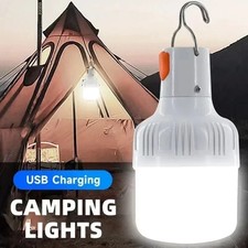 60W USB Rechargeable LED Camping Lantern   Portable Emergency Light with Hook