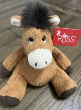 Russ Dum-Dum Brown Horse - 6" - NWT - Plush Stuffed  Bean Bag Chamois - Retired