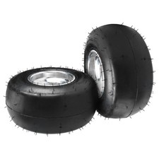 4pcs 10x4.5-5 Go Kart Tires Rims Aluminum Smooth Tread Tubeless 3 Lug 50mm