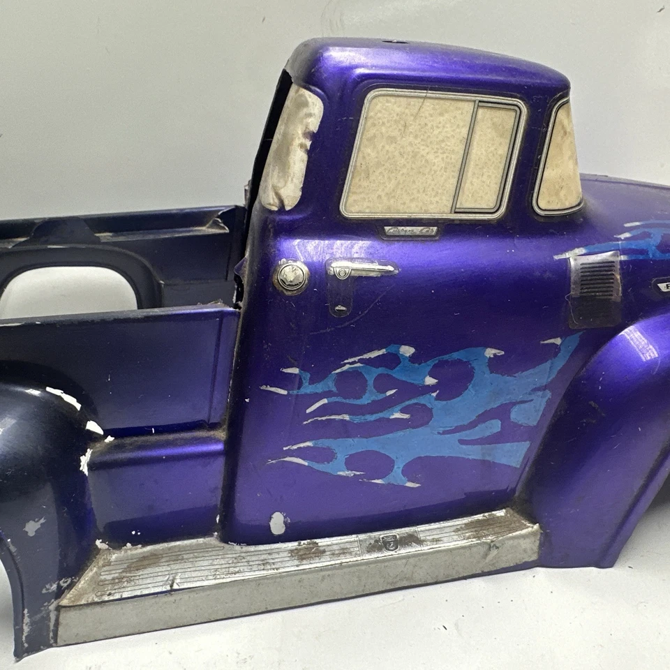 Vintage RC Ford F150 Body Shell. Purple/Flames/Used. See Pics. - Image 3 of 4