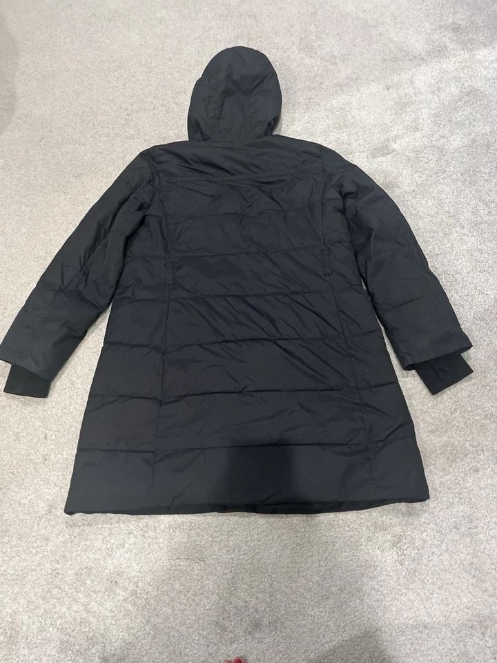 J. Abrigo acolchado negro Crew Mercantile para mujer XL, botones dorados y cremallera Foto 4 de 4