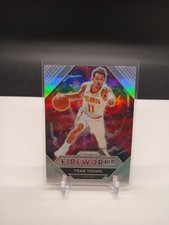 2020-21 Panini Prizm Fireworks Silver Trae Young #28 Atlanta Hawks