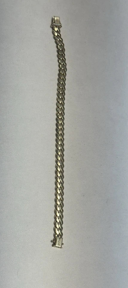 Pulseira Link Cubana de Ouro Amarelo Sólido 8,22mm Pense Ligeiramente Usada, CAIXA/Adesivo! - Imagem 4 de 4