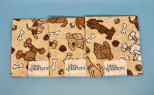 Dog Print Fat Quarters Lot - 3 Novelty Cotton Fabric JoAnn 18x21 Quilting Sewing