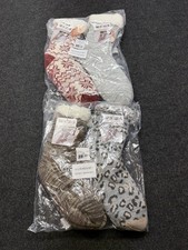 Muk Luks Womens Cabin Socks L/XL 8-10 Sherpa Fleece Cozy Slipper Socks Lot 4