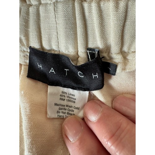 Hatch Maternity Linen Blend Pants Ankle Crop Cream size 1 (small) - Picture 5 of 5