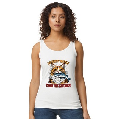 Caught It Myself Damen Trägershirt Tank Top lustig Katze Geschenk für sie