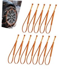 12 PCS Car Snow Tire Chains, Anti-skid Non-slip Traction Strap for Winter Ice