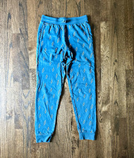 Tea Collection Jogger Pants Blue Lightning Pattern Elastic Waist Size 16