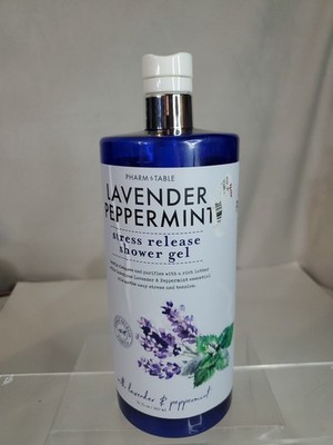 PHARM to TABLE ~ LAVENDER PEPPERMINT Stress Release Soothing Shower Gel 32 Fl Oz