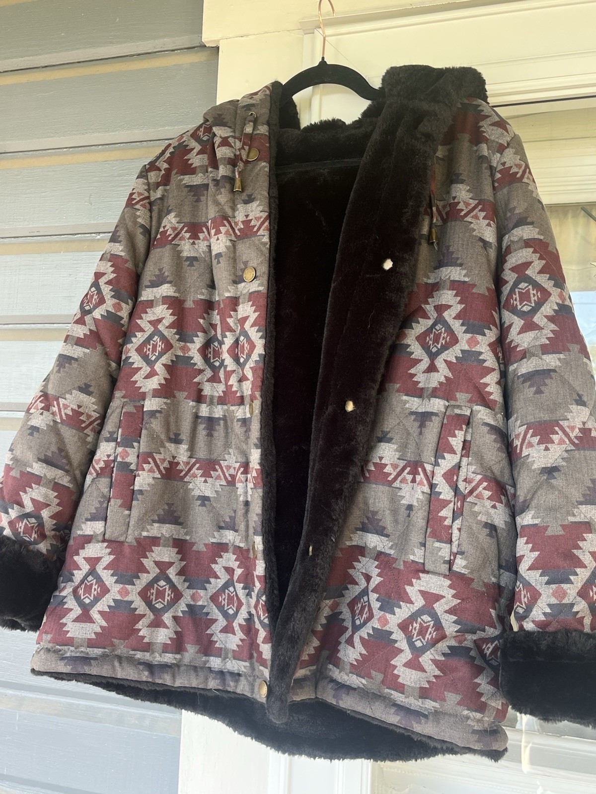 Pendleton Hooded Reversible Aztec Jacket Womens L… - image 11