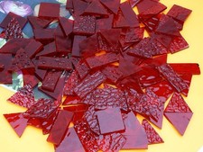 Large Crisp Textured Glass Mosaic Tiles - 200g Stained Glass Pieces, 4 Shapes Pr