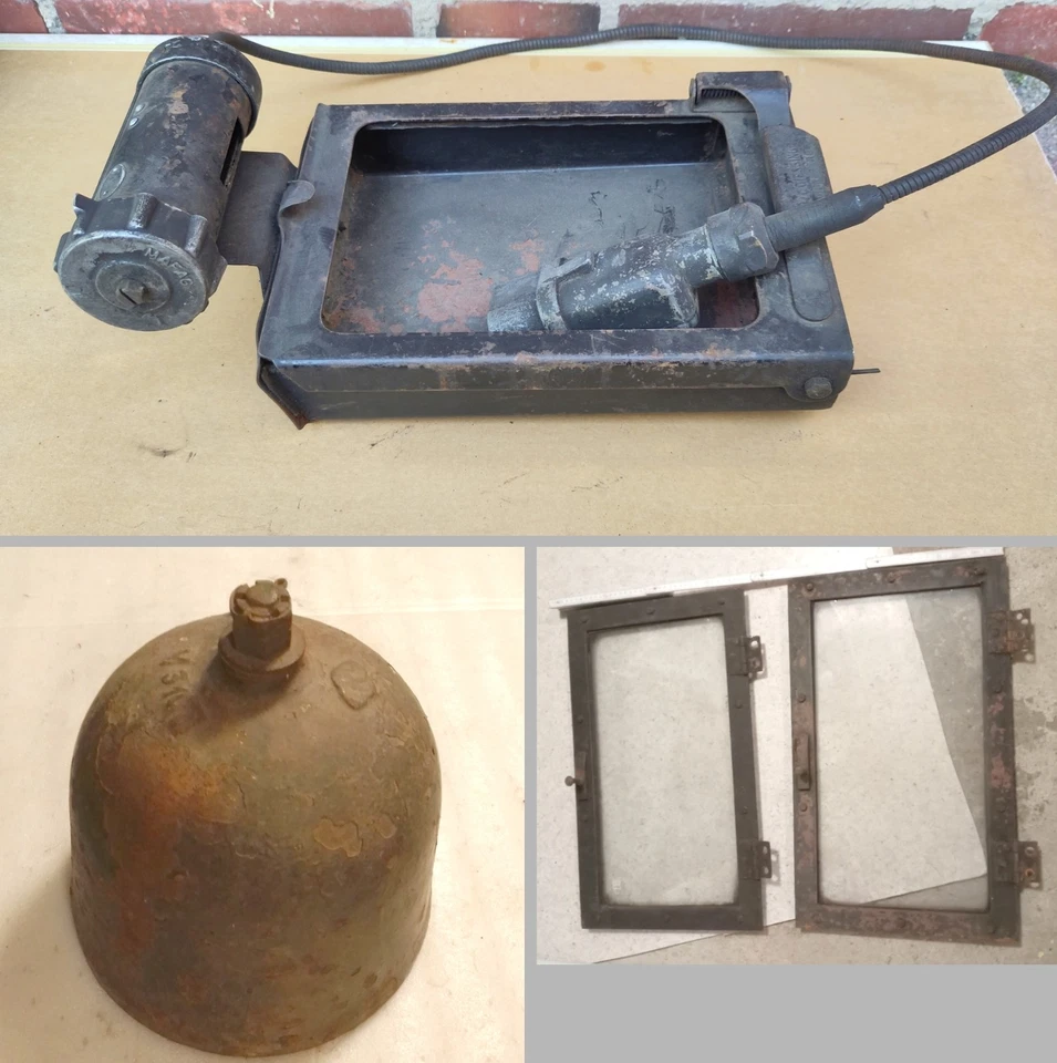 3x Dampflok Teile, Fenster, Glocke, Fahrplan-Halterung Führerstand J.C.Gissing