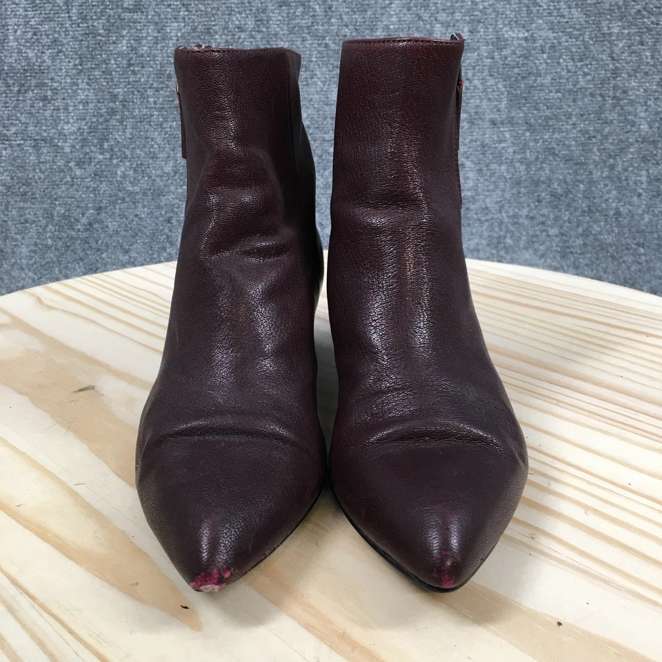 Nine West 靴子女式 6 M 束腰双拉链踝靴勃艮第皮革 — 第 4/4 张图片