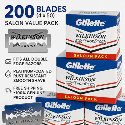 Wilkinson Sword Double Edge Razor Blades Unisex 50×4 Pack | Salon Use Free Ship