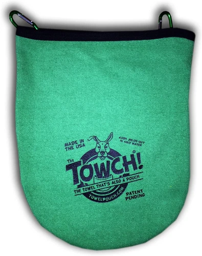 Towch® Disc Golf Towel Pouch - 3 to 5 Bag - One Size, Grassy Green 