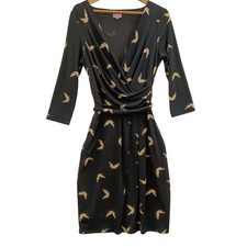 Phase Eight Knee Length Wrap Style Ruched Belted Women's Dress UK 14- Preloved