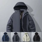 Waterproof Men Winter Jacket Thick Windproof Snow Hiking Parka with Hood