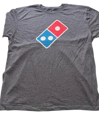 Domino's Pizza Employee T Shirt Adult XL Uniform Work Short Sleeve Gray