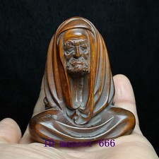 2.8 Inch Old China Boxwood hand carved Buddhism Buddha Figure Statue Collection