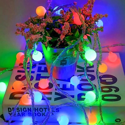 LED Ball Lichterkette 10M USB/Batterie Außen Hochzeit Garten Weihnachten Deko 