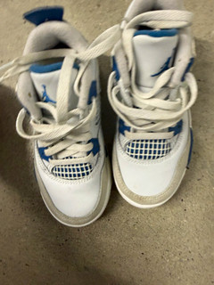 Nike Unisex Baby & Toddler White/Blue Mid Top Lace Up Sneakers 10.5C