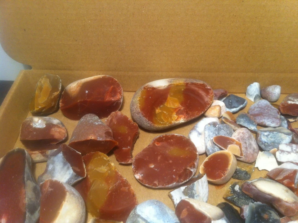 650g Roter Feuerstein Helgoland Rohsteine Mineral Mineraliensammlung Flint Silex - Bild 4 von 4