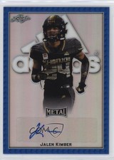 2020 Leaf Metal US Army All-American Bowl Blue 1/1 Jalen Kimber #BA-JK1 Auto k4s