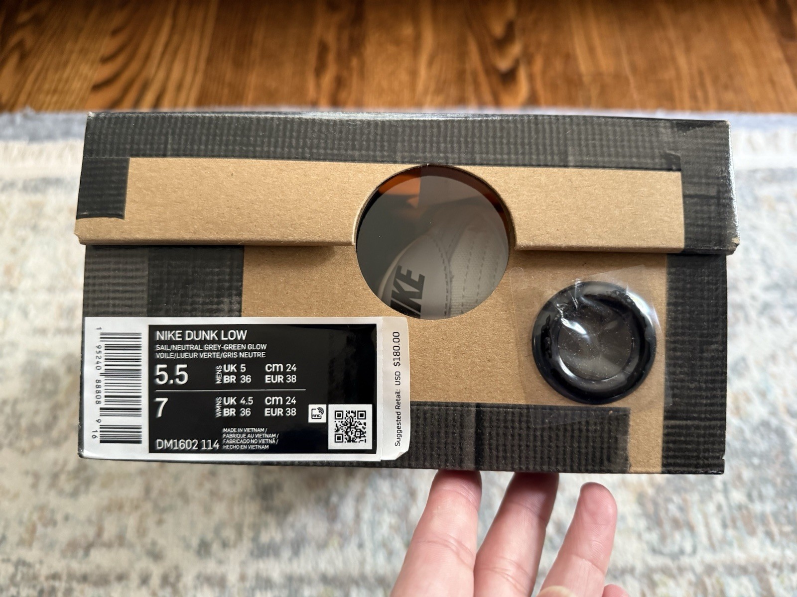 OFF WHITE X NIKE Taglia 5 5 Nike Off White x Dunk Low Lotto 04 di 50