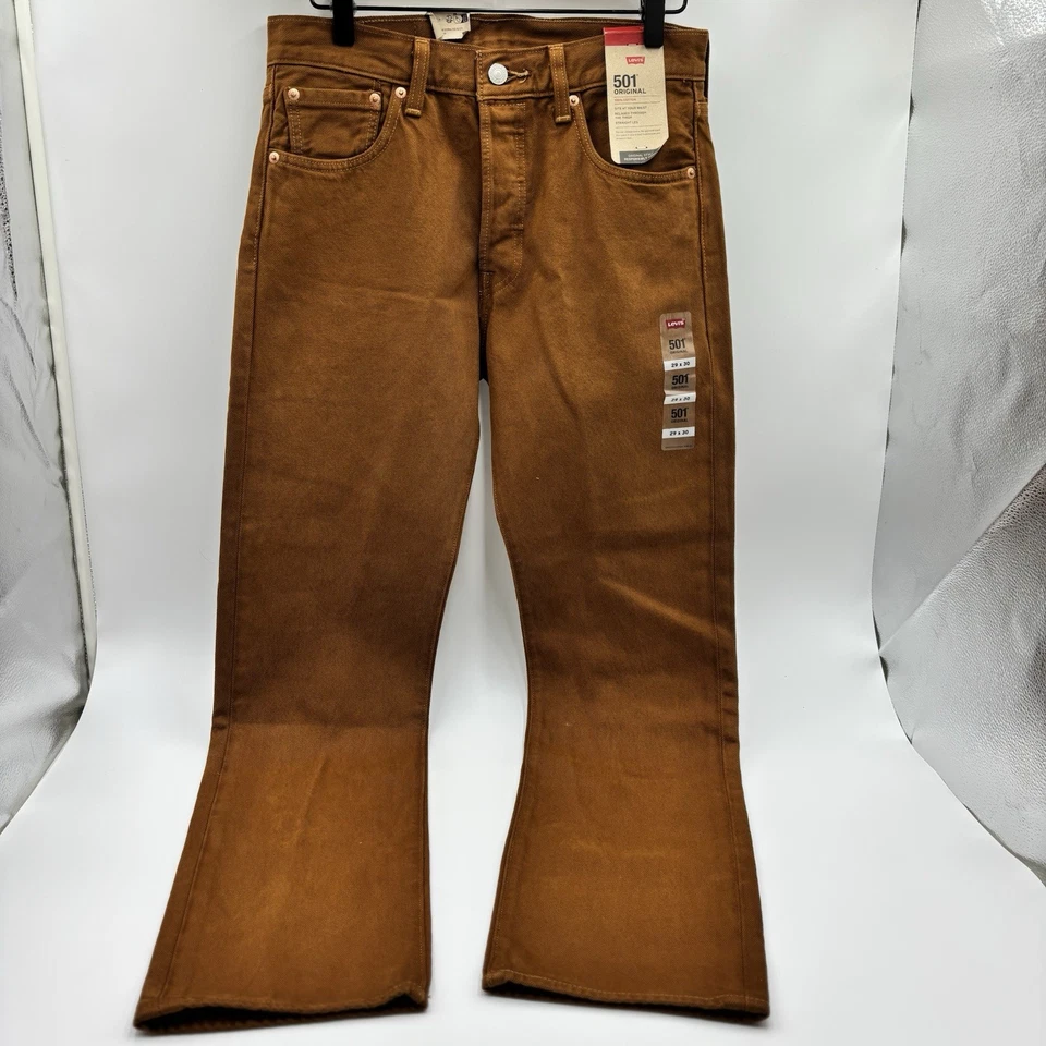 Levis 501 Jeans New Mens Original Button Fly Color Mustard Brown 29 X 30 NWT - Image 2 of 4