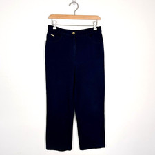 St. John Sport Essentials by Marie Gray Navy Blue Straight Cropped Trousers Sz 6