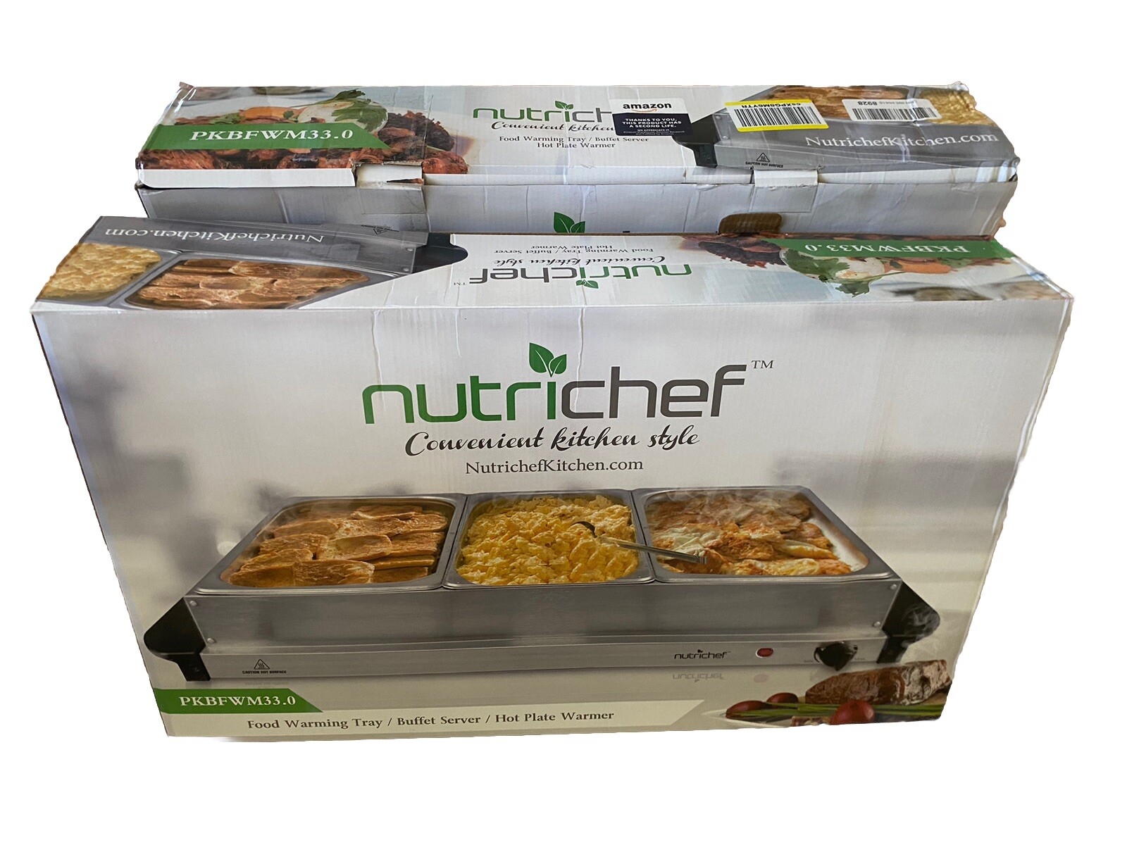 Nutrichef Electric 3 Tray Buffet Server Hot Plate Food Warmer (Open Box