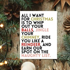 Hilarious Naughty Christmas Card for Adults