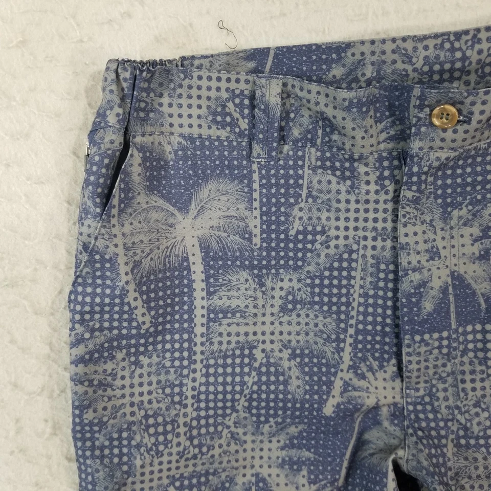 MLB GIII Carl Banks Tampa Bay Rays shorts men's medium blue tropical Dri-Fit - Image 2 of 4