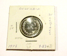 1972 Colombia 20 Centavos unc Coin