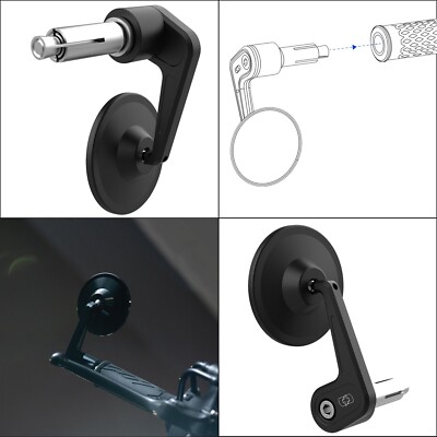 Oxford Street Right Hand Motorcycle Bar End Mirror Black Universal