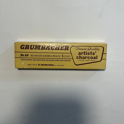 Vintage Grumbacher Artists' Charcoal 5 stick No 6A Medium Soft Retro eBay