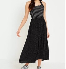 Urban Outfitter Picnic Polka Dot Halter Smocked Halter Midaxi Size Small