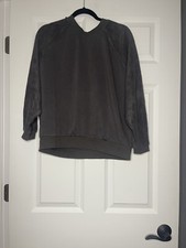 Z supply Crew Neck Sweatshirt Fleece Sleeves Small gray NWT