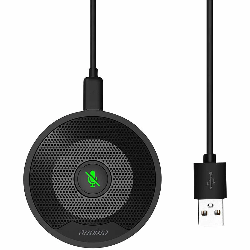 auvisio Omnidirektionales 360°-Kondensator-Konferenzmikrofon, USB C, PC & Mac - Bild 3 von 4